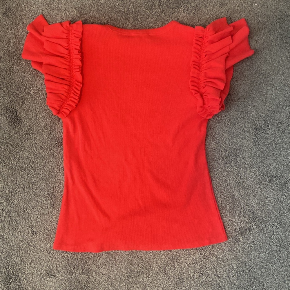 Red Ruffled Express Top - Picture 4 of 4